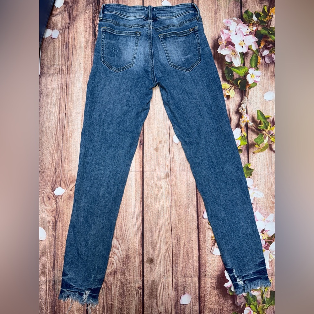 Special A Jeans Sz 3 Blue Denim Distressed Hem Skinny Ankle - Picture 4 of 4